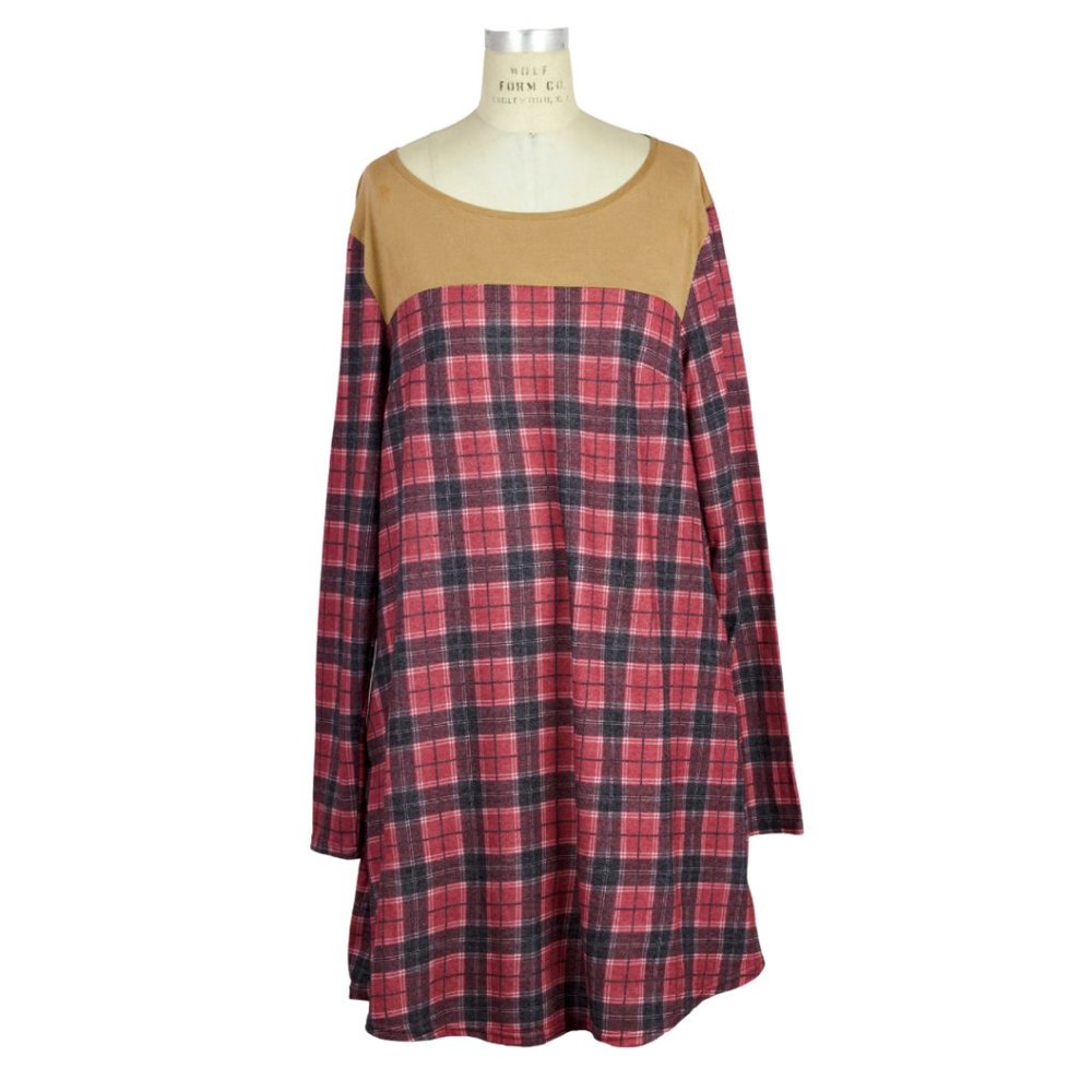NWT Simply Southern Plaid Long Sleeve Dress (Size XL)